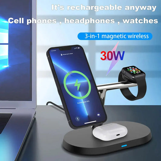 3 In 1 Fast Magnetic Wireless Charging Station