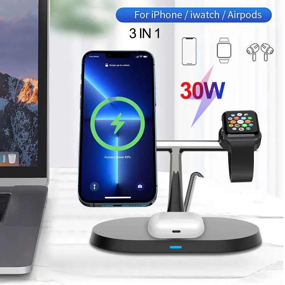 3 In 1 Fast Magnetic Wireless Charging Station